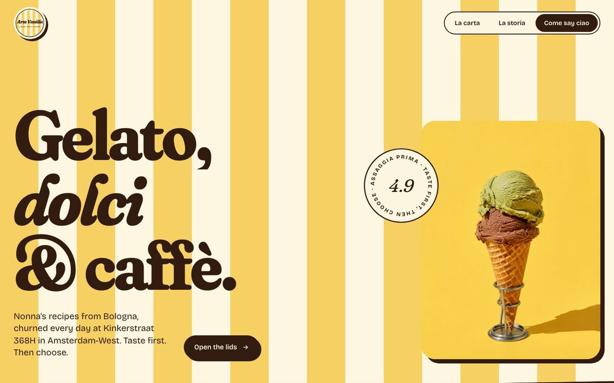 De website van Arte Vanilla
